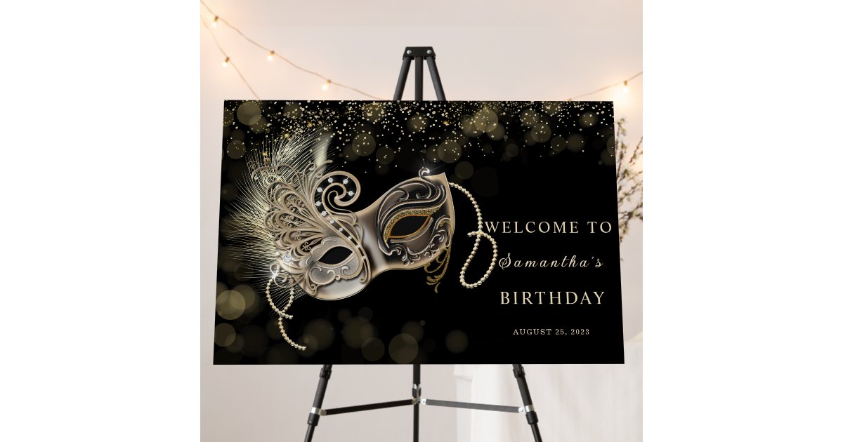 Masquerade Party Welcome Sign Foam Board | Zazzle