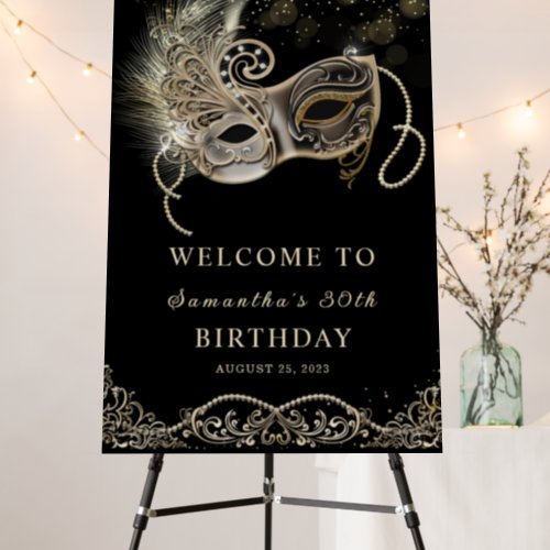 Masquerade Party Welcome Sign Foam Board