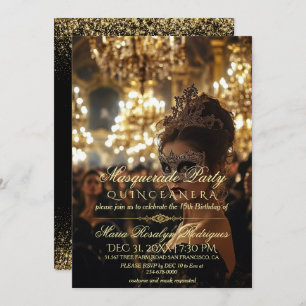 Masquerade Photo Quinceanera Invitation