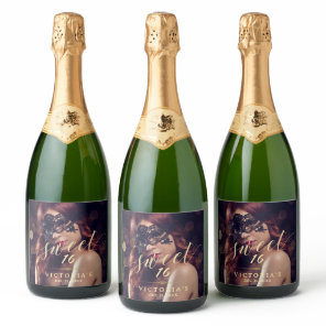 Masquerade Photo Sweet 16 Birthday Sparkling Wine Label