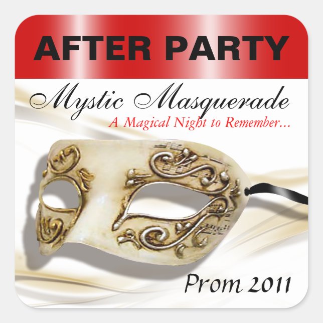 Masquerade Prom After Party Sticker (Front)