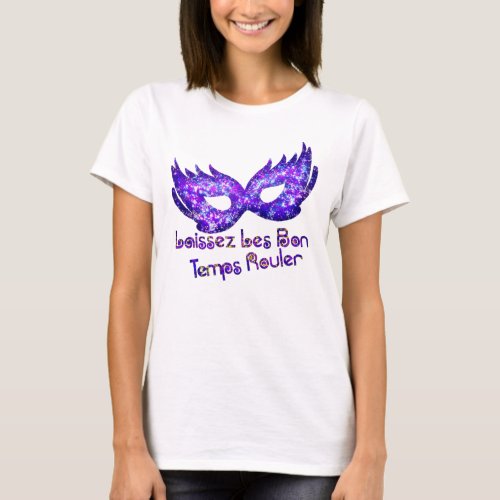 Masquerade Purple Glittery Mask T_Shirt