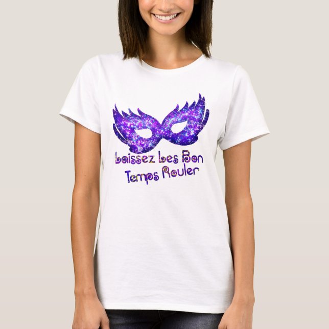 Masquerade Purple Glittery Mask T-Shirt (Front)