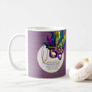 Masquerade Purple Gold Quinceanera Memento  Coffee Mug