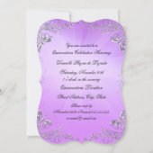 Masquerade Purple Silver Quinceanera Birthday Invitation (Back)