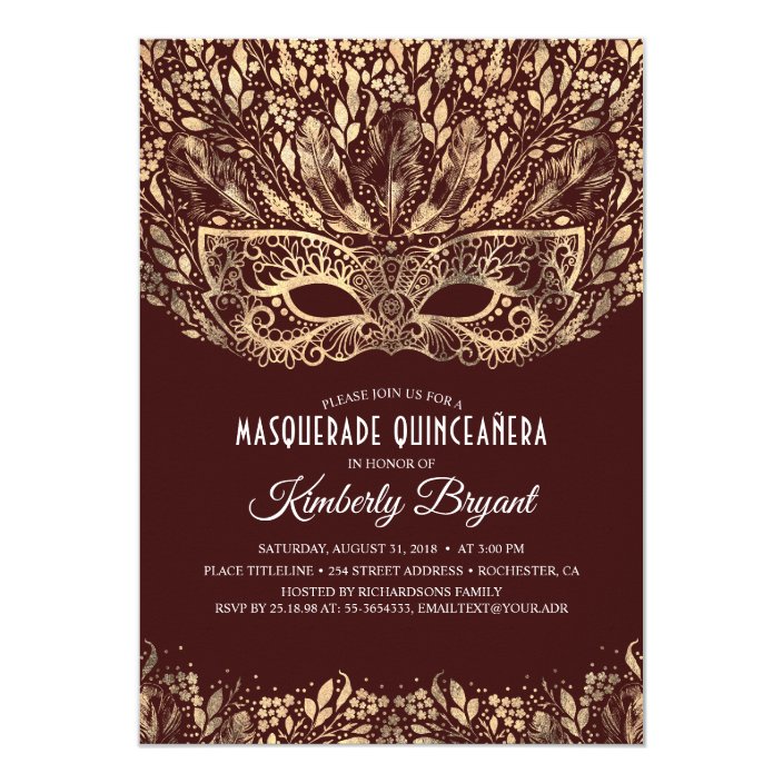 Masquerade Quinceanera 15th Birthday Party Invitation Zazzle Com