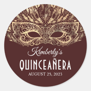 Masquerade Quinceanera Birthday Classic Round Sticker