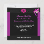 Masquerade Quinceanera Birthday Party Pink Invitation (Front)