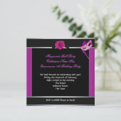Masquerade Quinceanera Birthday Party Pink Invitation (Standing Front)