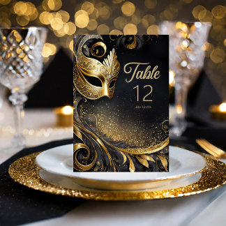 Masquerade Quinceanera Black Gold ID1031 Table Number
