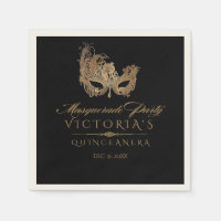 Masquerade Quinceanera Chic Black Gold