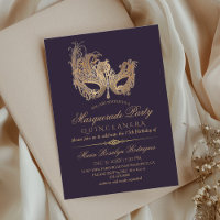  Masquerade Quinceanera Gold & Purple