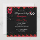 Masquerade Quinceanera Party Red Lace