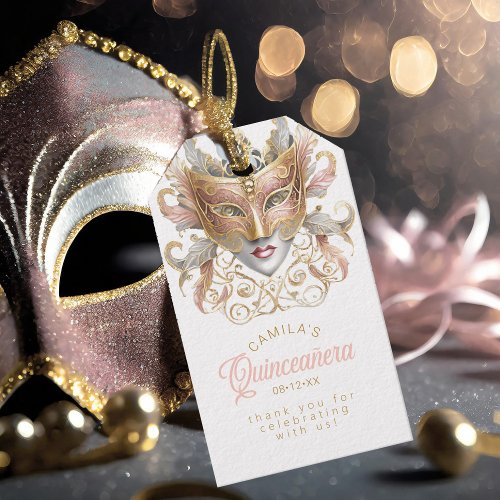 Masquerade Quinceanera Rose Gold ID1031 Gift Tags
