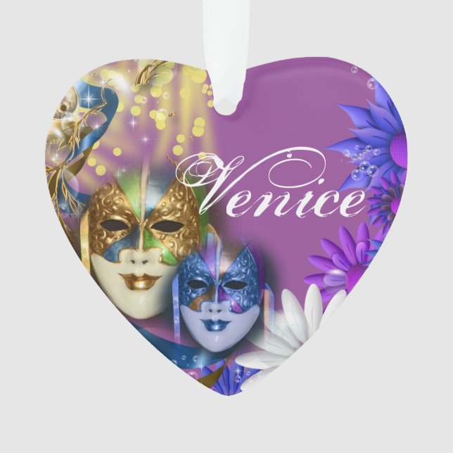 Masquerade quinceanera Venetian masks girls Ornament (Front)