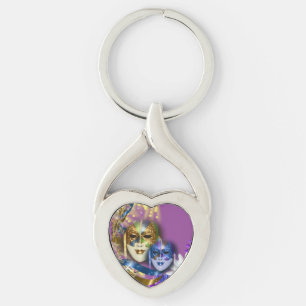 Masquerade quinceanera Venetian masks (heart) Keychain