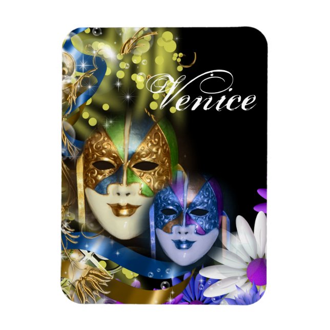Masquerade quinceanera Venetian masks PERSONALIZE Magnet (Vertical)