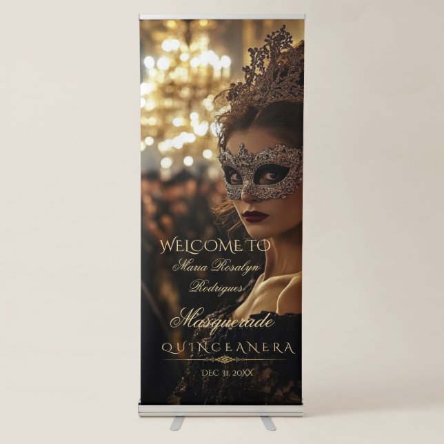 Masquerade Quinceanera Welcome Sign (Front)