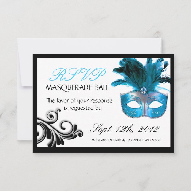 Masquerade Reply Cards 3.5" X 5" (Front)