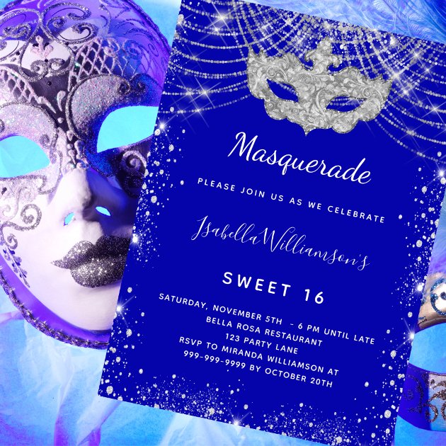 Sweet 16 Masquerade Ball Dresses Royal Blue