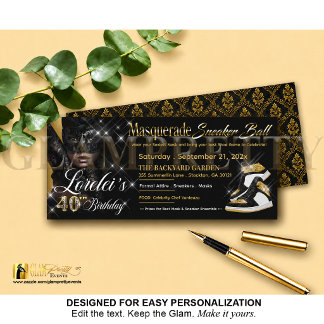 Masquerade Sneaker Ball black & gold Birthday