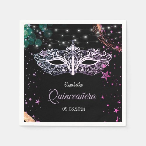 MasqueradeStars Chic Masque Quinceaera   Napkins