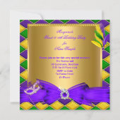 Masquerade Sweet 16 Purple Green Gold Invitation (Back)