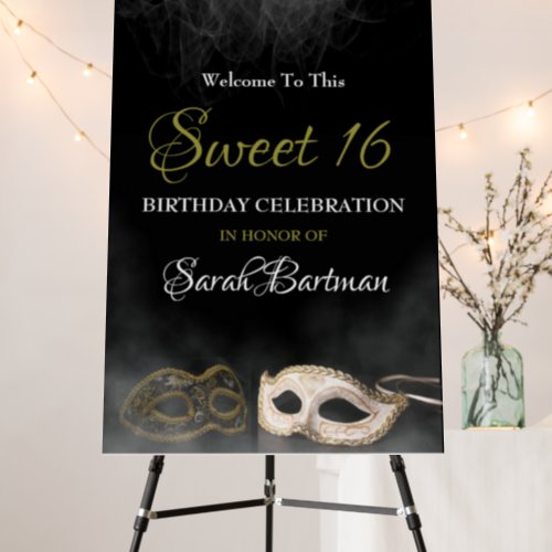 Masquerade Sweet 16 Welcome Sign