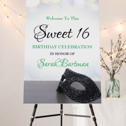 Masquerade Sweet 16 Welcome Sign