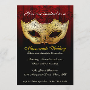 Masquerade Wedding Celebration Fancy Invitation