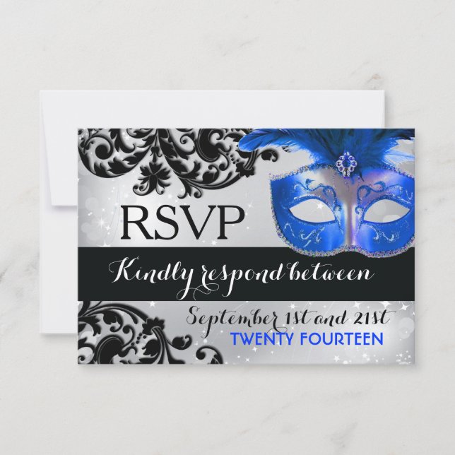 Masquerade Wedding RSVP Cards (Front)