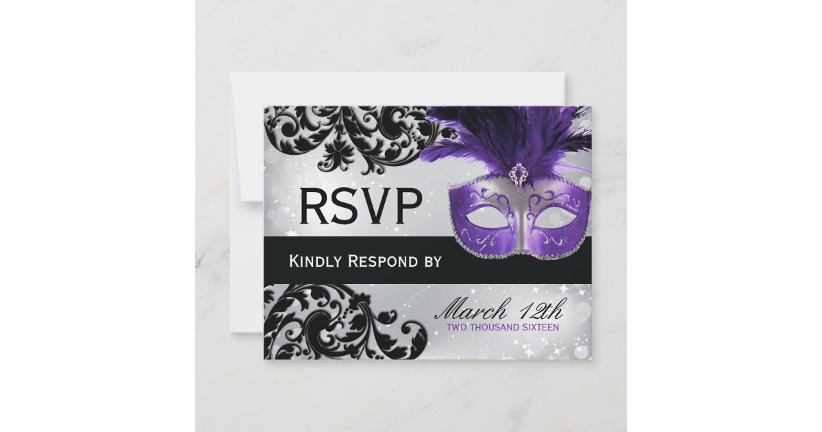 Masquerade Wedding RSVP Cards | Zazzle
