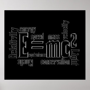 Mass Equivalence E=MC2 Science Poster Typography