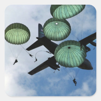 Mass Jump Mission, Parachutes, U.S. Army Square Sticker