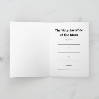 Mass of St Gregory the Great Durer, Intention Card