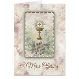 Mass Offering Chalice Host Flowers Cards