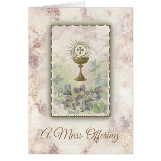 Mass Offering Chalice Host Flowers Cards (Front)