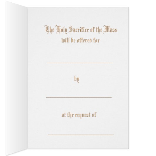 Mass Offering Gold Crucifix Sympathy Condolence (Inside (Right))