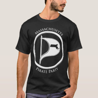 Mass Pirate Flage w/Text Dark T-Shirt