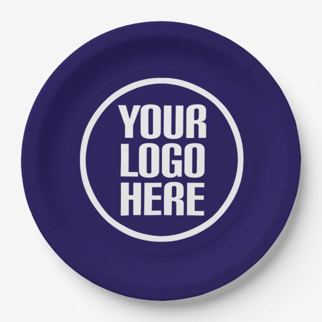 mass Promotional your logo here party supplies  Paper Plates (Front)