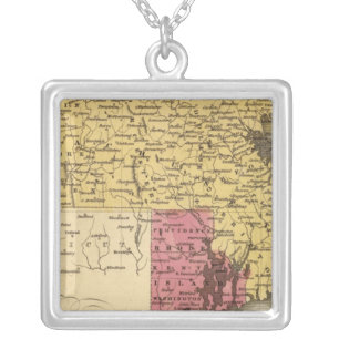 Mass, RI 2 Silver Plated Necklace