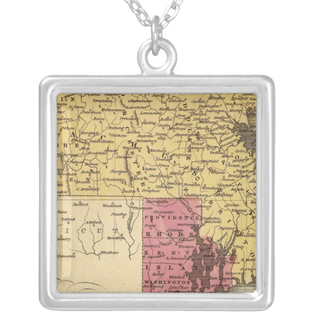 Mass, RI 2 Silver Plated Necklace (Front)