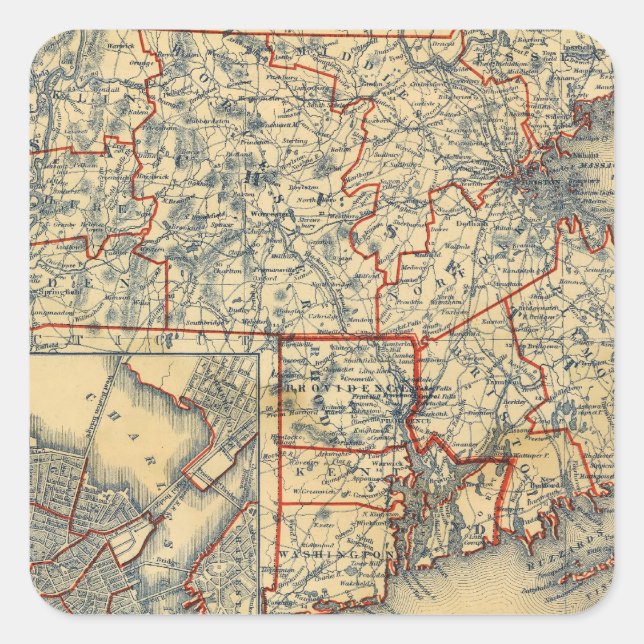 Mass, RI Square Sticker (Front)