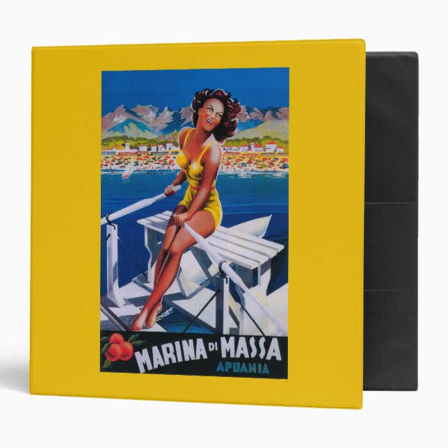 Massa Marina Travel Poster 3 Ring Binder (Front/Inside)