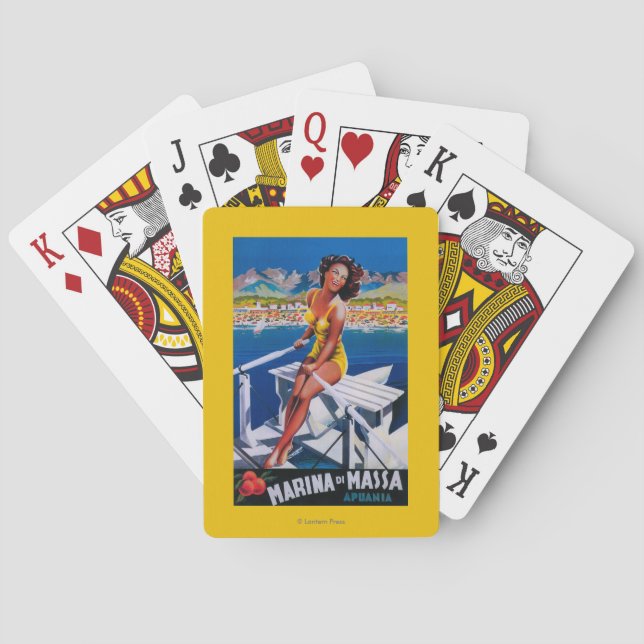 Massa Marina Travel Poster Poker Cards (Back)