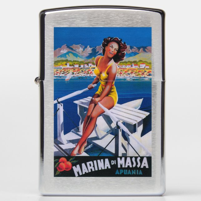 Massa Marina Travel Poster Zippo Lighter (Front)