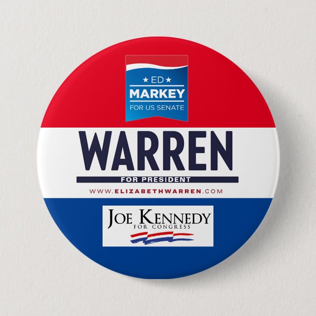 Massachusetts 2020 election ticket button (Front)