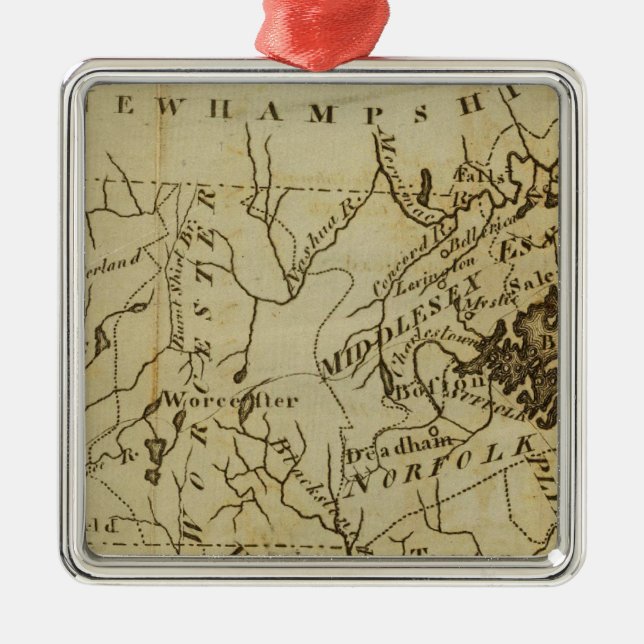 Massachusetts 3 metal ornament (Front)