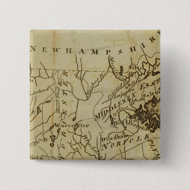 Massachusetts 3 pinback button (Front)