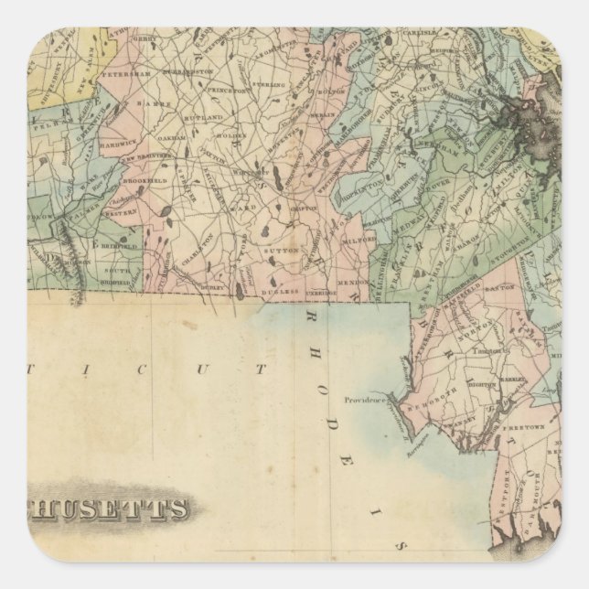 Massachusetts 5 square sticker (Front)